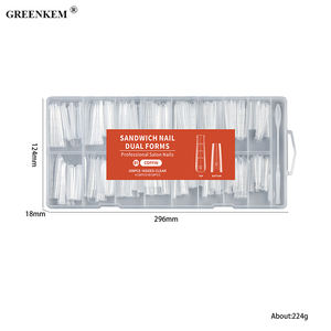 256 Moules à ongles sandwich pour extensions rapides, pour <span class=keywords><strong>manucure</strong></span> professionnelle et ongles français, formes doubles - Product Image 6