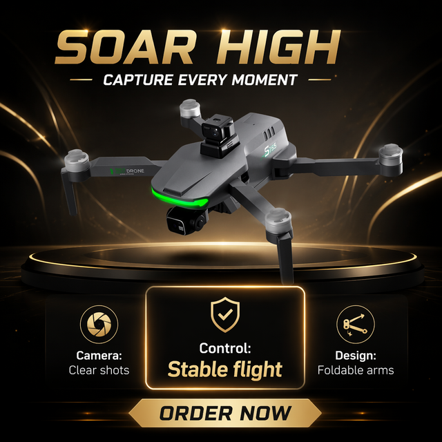 S155 Foldable Mini Quadcopter 4K Dual Camera Wifi GPS Altitude Hold Brushless Obstacle Avoidance RC Drone for Adults
