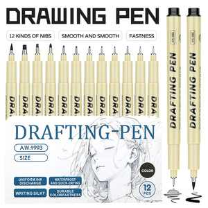 Ensemble supérieur 16 tailles croquis micron stylo Fine Liner dessin <span class=keywords><strong>Manga</strong></span> Anime marqueur supérieur aiguille dessin stylo surligneurs produit - Product Image 4