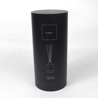 Bougeoir rond en papier noir, 20 pièces, emballage cylindrique, diffuseur en tube de papier