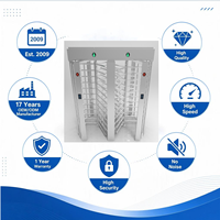 Torniquete de Altura Completa de Acero Inoxidable 304 con Control de Acceso y Lector de Códigos RFID y QR para Seguridad Industrial en Fábricas, ODM OEM