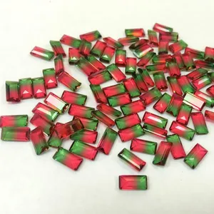 eBay hot sale emerald cut into tourmaline gemstone imitation natural watermelon tourmaline for jewelry