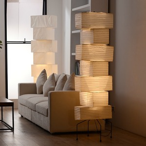 Lampe sur pied en <span class=keywords><strong>papier</strong></span> de riz japonais, décoration artisanale de style Wabi-sabi, pour salon, chambre ou salle de thé chinoise zen. - Product Image 2