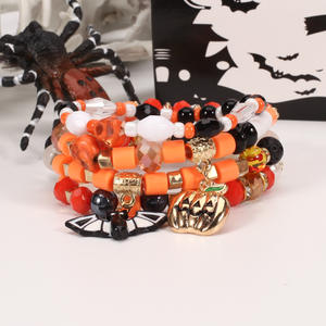 New <b>Bracelets</b> Retro Pumpkin Skull Ghost Bat Halloween Decor Stretchy Horror <b>Moon</b> Star Halloween <b>Bracelets</b> Ready to Ship - Product Image 3