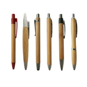 Twist Writing Wheat Straw Eco Friendly Bamboo Wooden Ball Pen With <b>Gift</b> Box Customized Logo - Product Image 2