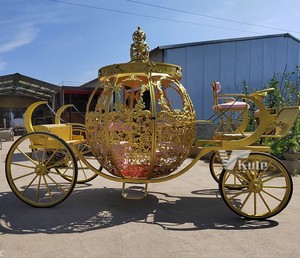 2026 Chariot de luxe électrique de style citrouille, Chariot royal tiré par des chevaux, Chariot de mariage tiré par des chevaux à vendre - Product Image 5