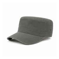 Casquette de cadet en coton lavé, style vintage, à dessus plat, chapeau de patrouille réglable unisexe, chapeau de soleil d'extérieur, logo brodé personnalisé