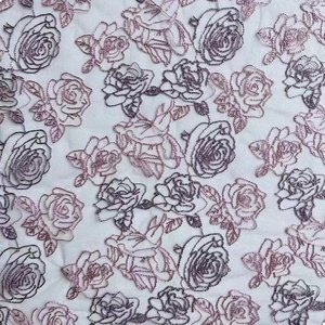 Rose Pattern 3D hoa <span class=keywords><strong>sequin</strong></span> ren vải trắng Wedding Dress Sequins sang trọng Tulle Bridal đính cườm ren vải - Product Image 4