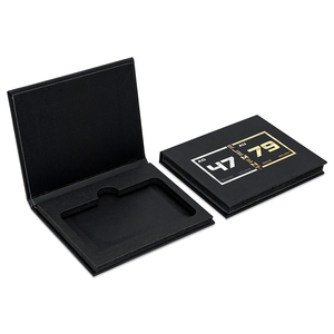 Custom Logo Rigid Book Shape <b>Black</b> Card Board Cardboard Packaging Credit Vip Card Gift <b>Box</b> - Product Image 6