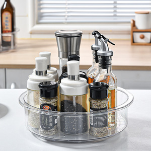 Spice Storage Organizer Round Plastic Container With Lid For Kitchen Use - Product Image 1