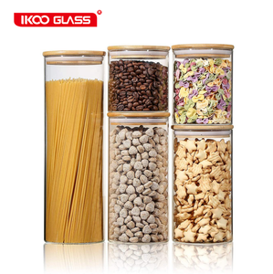 glass storage jar with bamboo lid