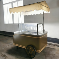 Congélateur d'affichage à chariot poussé à la main Gelato et gâteau de type combiné