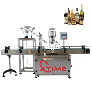 Machine de verrouillage de couvercle entièrement automatique personnalisée en usine/machine de capsulage à vis de bouteille en verre pour le remplissage de liquide de vin/jus/bière