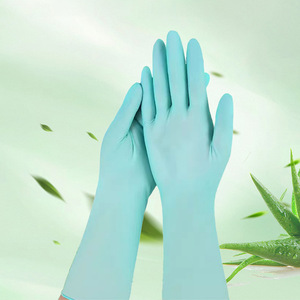 Haishi Hainuo Aloe Vera Nitrile Gloves Medium Size Powder-Free Extra Long Thick <b>Pet</b> <b>Bath</b> Gloves One-Time Use Non-Sterile - Product Image 3