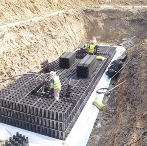 Réservoir de drainage modulaire multicouche résistant à la corrosion pour la collecte des eaux de pluie sous les habitations, les jardins, les terrains de jeux et les autoroutes - Product Image 4