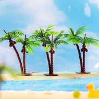 Modèle de palmier de coco miniature pour la décoration de la forêt tropicale, palmiers de coco artificiels en PVC pour la décoration de paysages de plage et de jardins DIY