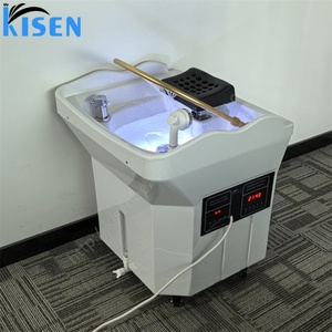 KISEN Équipement de salon de coiffure de bonne qualité, bac à shampoing portable sans tuyauterie, mobilier de salon moderne en acrylique, lavabo à shampoing - Product Image 4