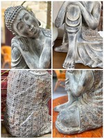 Estatua de Buda Dormido en Resina, Pieza de Arte Espiritual Serena, para Oficina o Altar, para Mejorar la Concentración y la Atención Plena