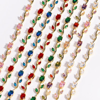 Bracelet de luxe micro-serti de zircone, accessoire minimaliste de style Ins, en forme d'arbre, entièrement serti de diamants