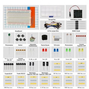 Kit de composants électroniques, kit de programmation éducatif avec fils de liaison, LED, résistances, breadboard, kit électronique DIY pour Arduino - Product Image 1