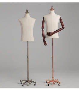 Clothing Store Modern Luxury Suits <strong>Dummy</strong> Flexible Arms White Linen <strong>Clothes</strong> Display Half Body Male Mannequin for Men - Product Image 4