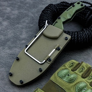 Cuchillo de camping de hoja fija para exteriores, de acero inoxidable, con punta caída y mango de nailon, con funda, para caza, pesca y senderismo. - Product Image 5