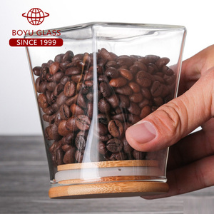 Barattolo di <span class=keywords><strong>vetro</strong></span> <span class=keywords><strong>borosilicato</strong></span> trasparente con coperchio di bambù naturale a tenuta d'aria per la conservazione e la conservazione degli alimenti - Product Image 3