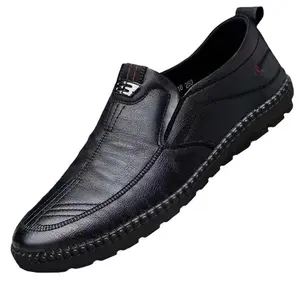 حذاء رجالي رسمي مريح مصنوع من الجلد مناسب للعمل بنعل أكسفورد موضة أحذية رسمية رجالي للربيع والخريف والشتاء 2023