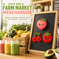 Autocollant magnétique pour réfrigérateur en PVC imperméable, série fruits, avec logo personnalisé, imprimé en typographie, design de fruits mignons, pour souvenir promotionnel