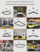 Suspension linéaire LED moderne en profilé aluminium, boîtier de lustre personnalisable pour solutions d'éclairage commercial