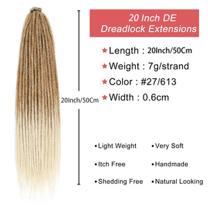 Dreadlocks synthétiques double extrémité de 24 pouces (0,6 cm) pour coiffures Rock&Roll, <span class=keywords><strong>Reggae</strong></span>, Hiphop, Goddess Locs, teintes, résistantes à la chaleur, fabriquées à la machine - Product Image 4