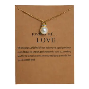 Pearl Of Love Gold-color Pendant Necklaces Clavicle Chains Necklace Fashion Necklace Women Jewelry