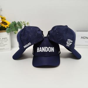 Mode sec ajusté Golf découpé au Laser extérieur 6 panneaux gris trou perforé <span class=keywords><strong>Pvc</strong></span> caoutchouc Logo étanche Sport papa chapeau casquette <span class=keywords><strong>de</strong></span> Baseball - Product Image 1