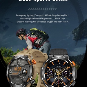 2024 New Outdoor GPS Trajectory Smart Watch Men Wearing LED Flashlights Watch 1.46"AMOLED Waterproof Display Smartwatch - Product Image 3