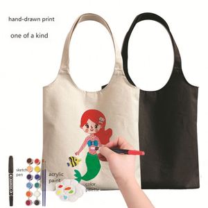 Bolsas de Lona Ecológicas Personalizadas para Pintar a Mano, para Compras y Uso en Exteriores - Product Image 2