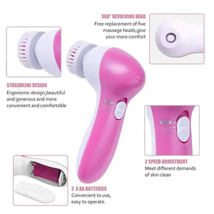 <span class=keywords><strong>Nettoyeur</strong></span> facial électrique exfoliant 5 en 1 Brosse nettoyante faciale sonique rotative en silicone pour nettoyer les pores - Product Image 5