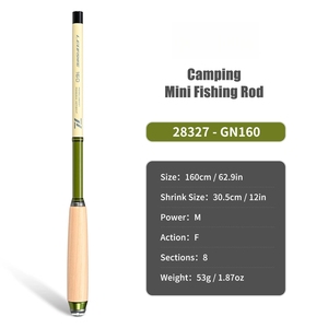 Vente en gros 1.<span class=keywords><strong>2m</strong></span> 1.6m <span class=keywords><strong>2m</strong></span> manche en <span class=keywords><strong>bois</strong></span> mini petit objet canne à main poche à truite portable petite canne à pêche - Product Image 4