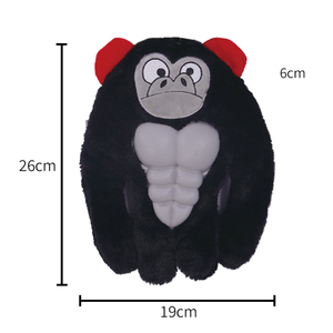 Fabricant vente en gros logo personnalisé chien noir grinçant en peluche dessin animé gorille jouet à mâcher sac emballé - Product Image 3