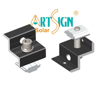 Art Sign - Serre-câbles pour modules solaires en aluminium anodisé noir, serre-câbles intermédiaires et d'extrémité pour tuiles de toit solaires résidentielles