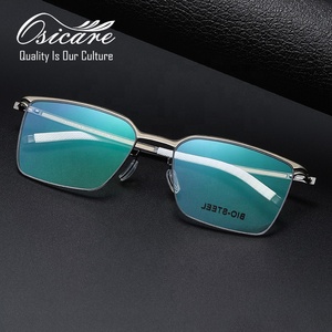 Monturas de Gafas de Alta Gama sin Tornillos para Hombre, Lentes Ópticas Naranjas, Diseño de Gafas, Lentes de <span class=keywords><strong>Moda</strong></span> Mixtas Ópticas Completas - Product Image 4