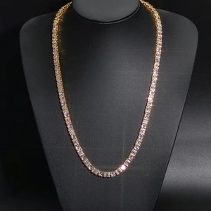 Collar de tenis geométrico con engaste de bisel de moissanita GRA VVS de alta calidad, chapado en oro de 18K sobre plata 925, estilo Hip Hop Iced Out, pasa la prueba del diamante - Product Image 2