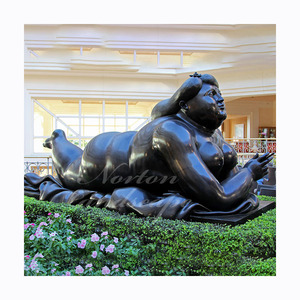 Tay Khắc Cuộc Sống Kích Thước Die Cast Kim Loại Fernando Botero Bronze Chất Béo Người Phụ Nữ Nghệ Thuật Bức Tượng Điêu Khắc Cho Trang Trí Sân Vườn - Product Image 2