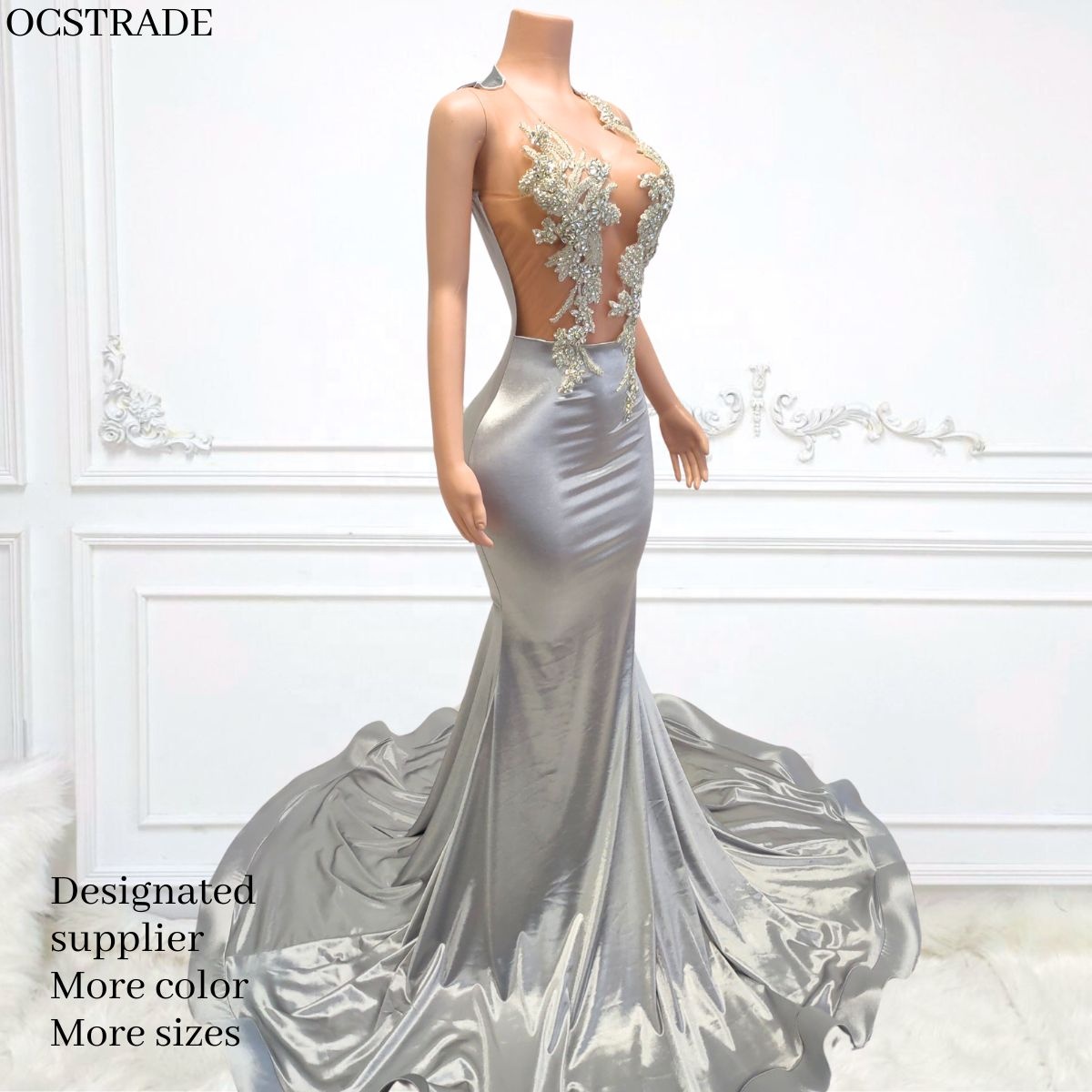 temu elegant dresses sale LaDivine CD0219 Formal Long Prom Fitted Sequin Dress main image 1