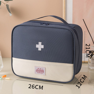 Caja de medicina portátil, bolsa médica portátil de tela Oxford, bolsa de almacenamiento de Medicina de gran capacidad, botiquín de primeros auxilios de viaje para el hogar tripartito - Product Image 2