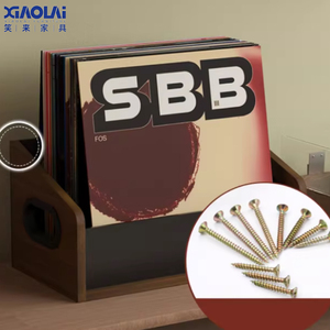 Estante de Almacenamiento de Discos de Vinilo y <span class=keywords><strong>CD</strong></span> de Madera de Gran Capacidad, Mueble Moderno <span class=keywords><strong>para</strong></span> Sala de Estar - Product Image 3