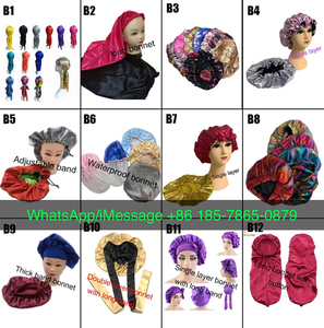 Bonnet de cheveux doux d'usine Bonnet de cheveux en soie de grande taille Bonnets en satin et enveloppes de cheveux en satin Bonnets personnalisés Logo en soie - Product Image 6