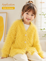 100% Nylon Fancy Feder-Imitat Nerz-Kunstfell-Garn 40mm Haarlänge Flauschig zum Stricken von Pullover Schal Winterkleidung
