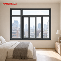 Fenêtre coulissante en aluminium sur mesure, double vitrage à rupture de pont thermique, tailles personnalisées disponibles pour projets de villas mondiales
