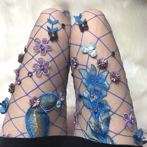 Venta caliente Europeo Americano Sexy bordado a mano medias de malla recién llegado <span class=keywords><strong>Aliexpress</strong></span> Fishnet pantimedias medianas pequeñas - Product Image 6