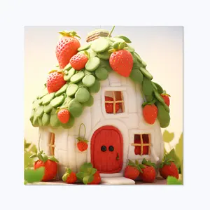 Custom Fiberglass Statue Fruit Sculpture Mall Decoration Hanging Strawberry